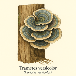 Трутовик разноцветный - Coriolus versicolor (Траметес)
