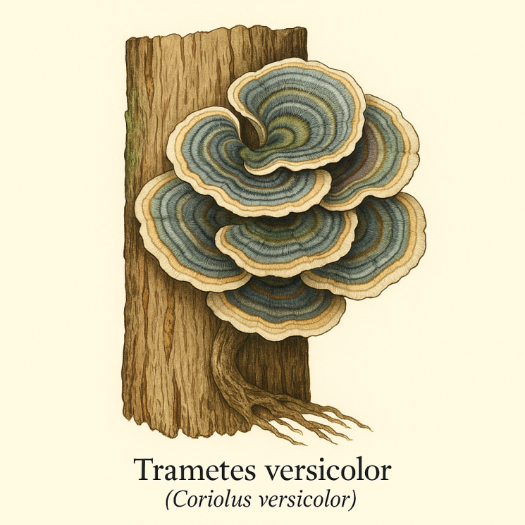 Трутовик разноцветный - Coriolus versicolor (Траметес)
