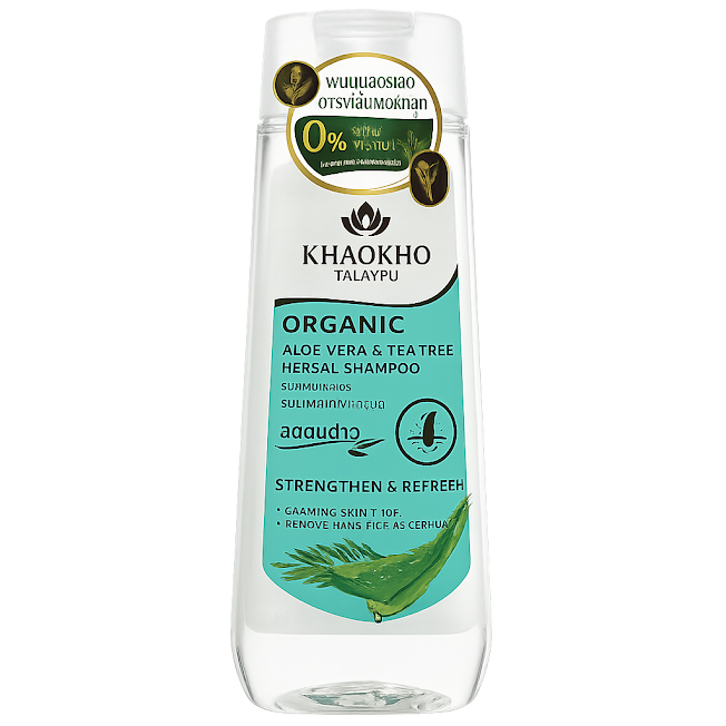 Анти зуд и перхоть шампунь — Organic Aloe Vera & Tea Tree Shampoo (KHAOKHO)